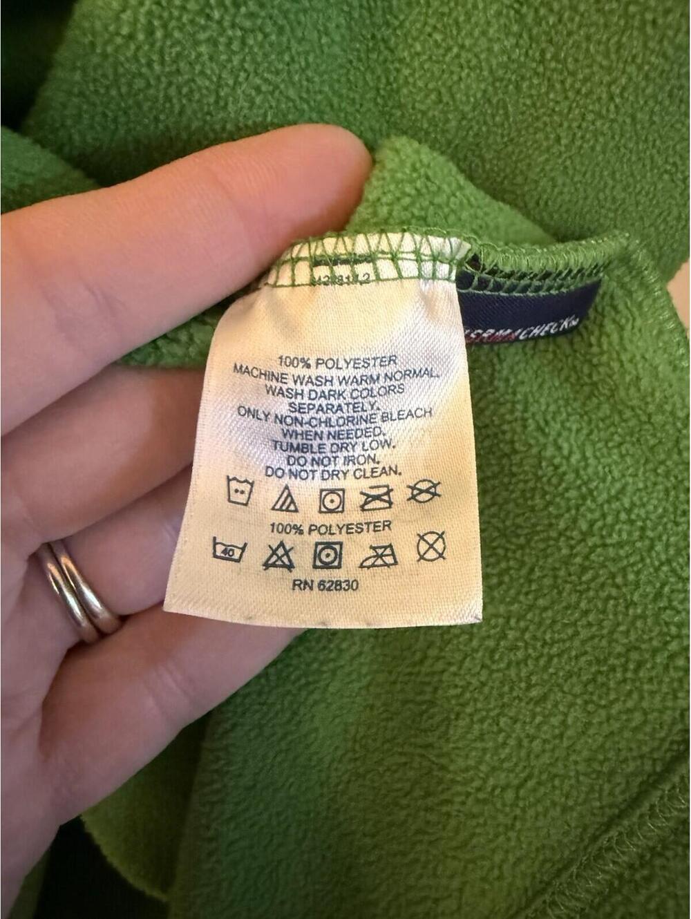 Lands’ Ends Men’s Apple Green Fleece 1/4 Zip Jacket Sz.42/44 - Picture 5 of 9